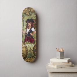 Personlig PIRAT GIRL Mini Skateboard Bräda 18,5 Cm