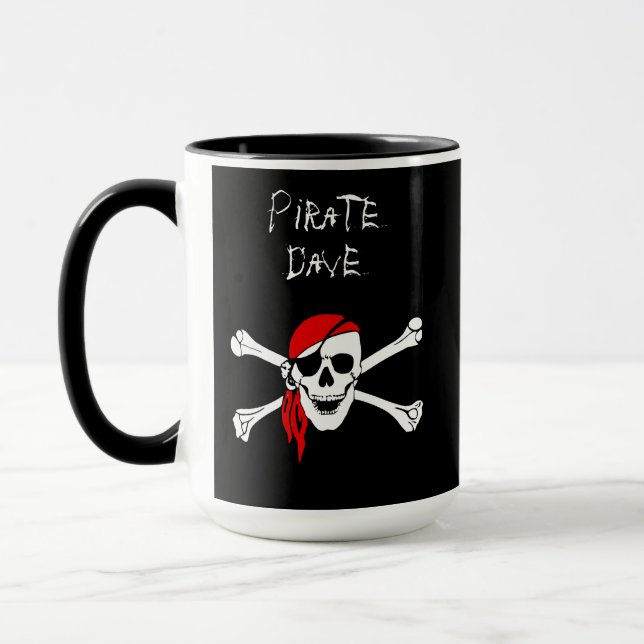 Personlig Pirat Kallelsedöd Kaffe Mugg (Vänster)