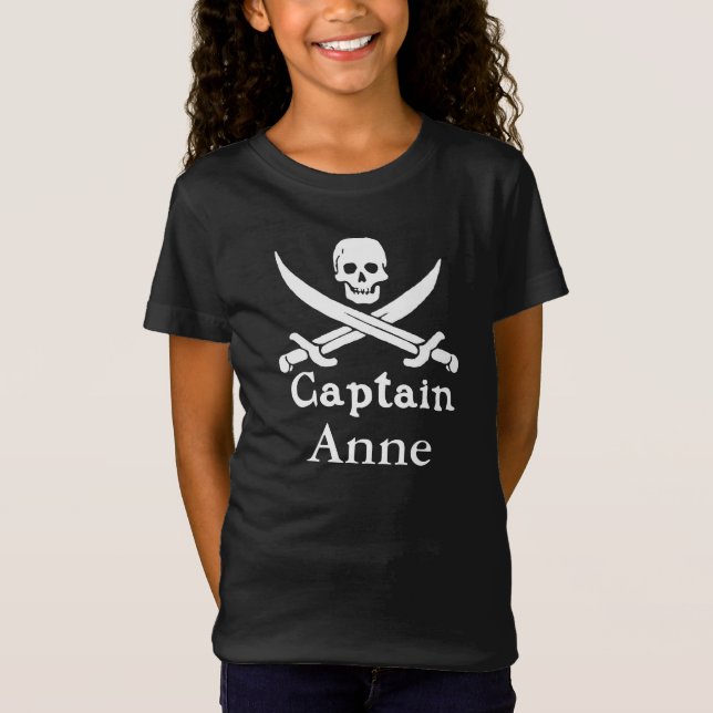 Personlig Pirat kapten T Shirt (Framsida)