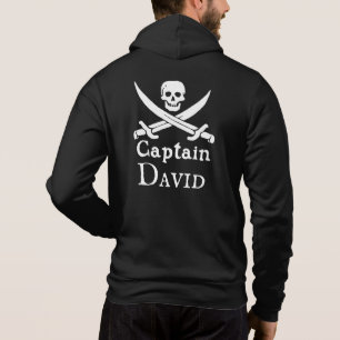Personlig Pirat kapten Zip Hoodie T Shirt