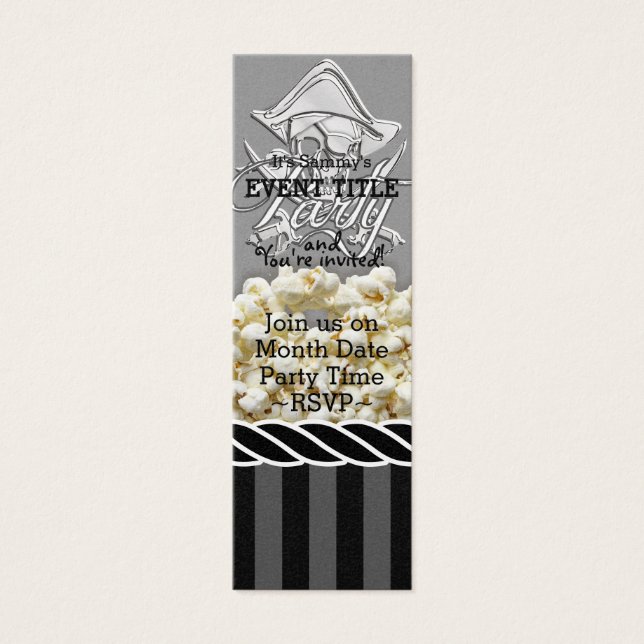 Personlig Pirat Party Litet Visitkort (Framsidan)