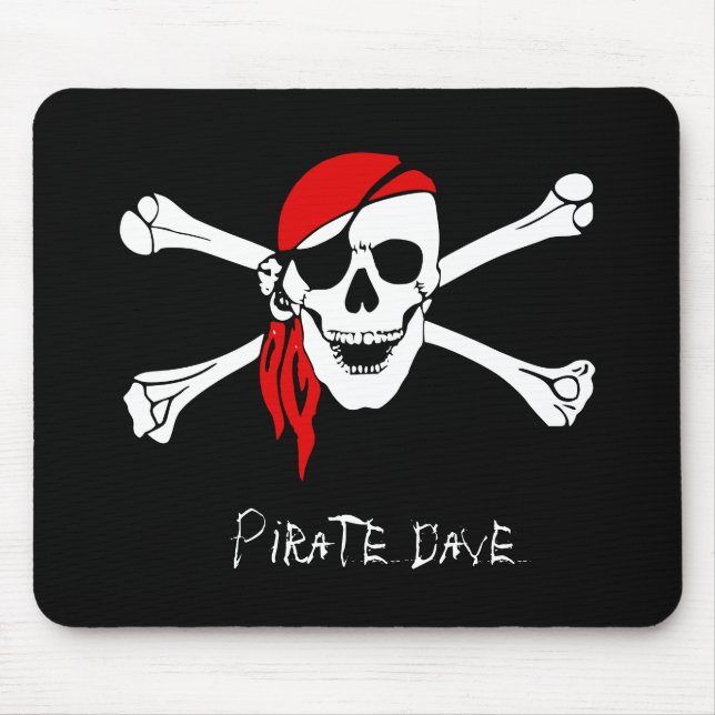 Personlig Pirat Skull och Crossbone Mousepad Musmatta (Framsidan)