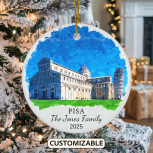 Personlig Pisa Ornament, Italien Julgransprydnad Keramik
