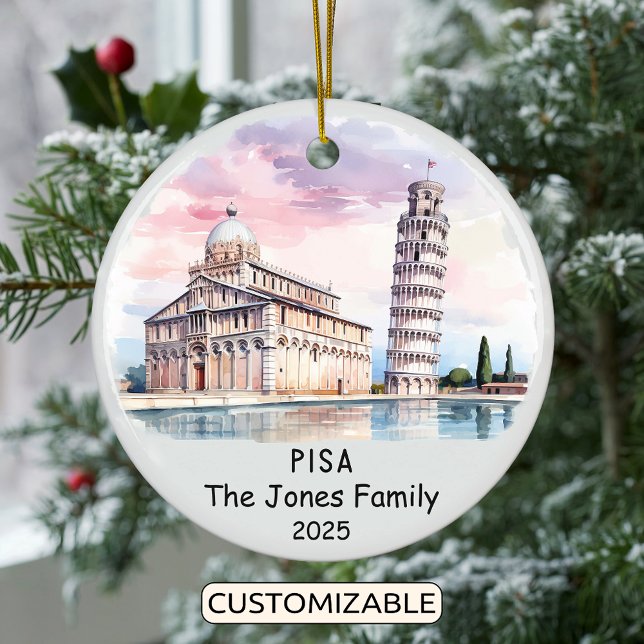 Personlig Pisa Ornament, Italien Julgransprydnad Keramik (Skapare uppladdad)
