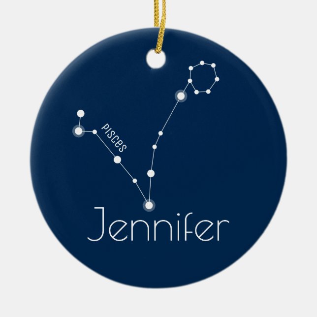 Personlig Pisces Constellation Ornament (Framsidan)