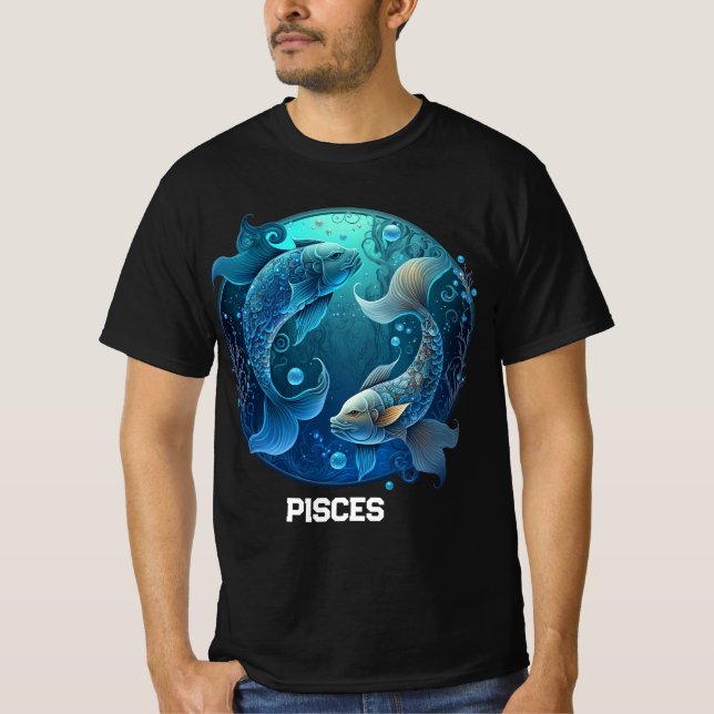 Personlig Pisces Zodiac Astrology Birthday Gift T Shirt (Framsida)