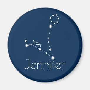 Personlig Pisces Zodiac Constellation Magnet