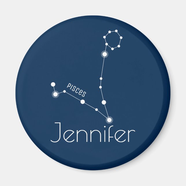Personlig Pisces Zodiac Constellation Magnet (Framsidan)