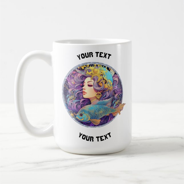 PERSONLIG PISCES ZODIAC SIGN KAFFEMUGG (Vänster)