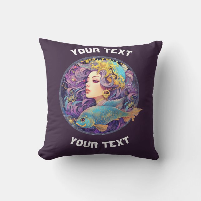 PERSONLIG PISCES ZODIAC SIGN KUDDE (Framsida)