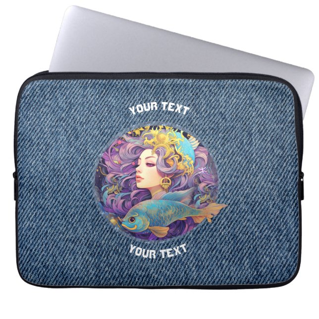 PERSONLIG PISCES ZODIAC SIGN LAPTOP FODRAL (Framsidan)