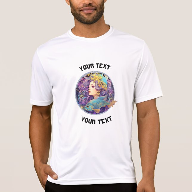 PERSONLIG PISCES ZODIAC SIGN T SHIRT (Framsida)