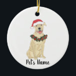 Personlig Pitbull-personal (Fawn Tan Cream) Julgransprydnad Keramik<br><div class="desc">Gör den trevliga listan i år med ett namn på din favoritbull! För de sötaste gåvorna parar du den med ett matchande konsttryck eller ett annat objekt från min samling!</div>