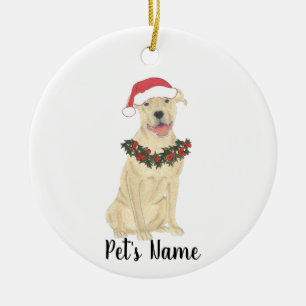 Personlig Pitbull-personal (Fawn Tan Cream) Julgransprydnad Keramik