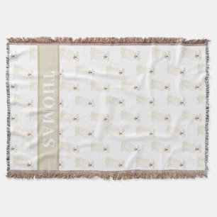 Personlig Pitbull Staffy (vit) Filt