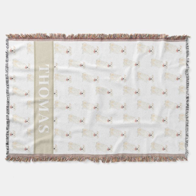 Personlig Pitbull Staffy (Vit)  Filt (Framsidan)