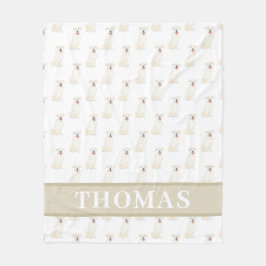 Personlig Pitbull Staffy (Vit) Fleecefilt