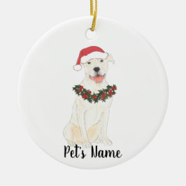 Personlig Pitbull Staffy (vit) Julgransprydnad Keramik