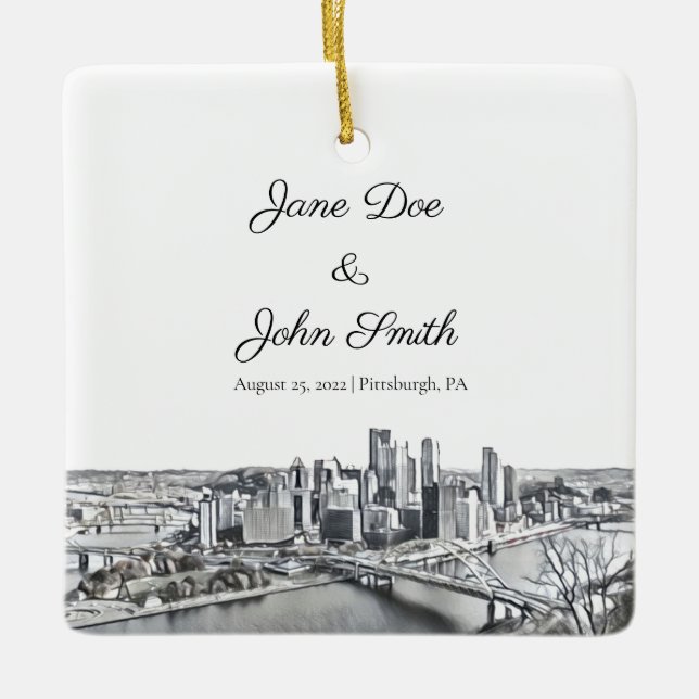 Personlig Pittsburgh Ceramic Ornament (Framsida)