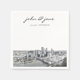 Personlig Pittsburgh Cocktail Napkin Pappersservett