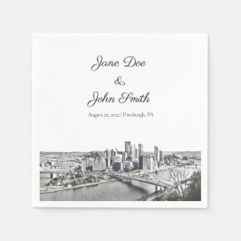 Personlig Pittsburgh Cocktail Napkin Pappersservett