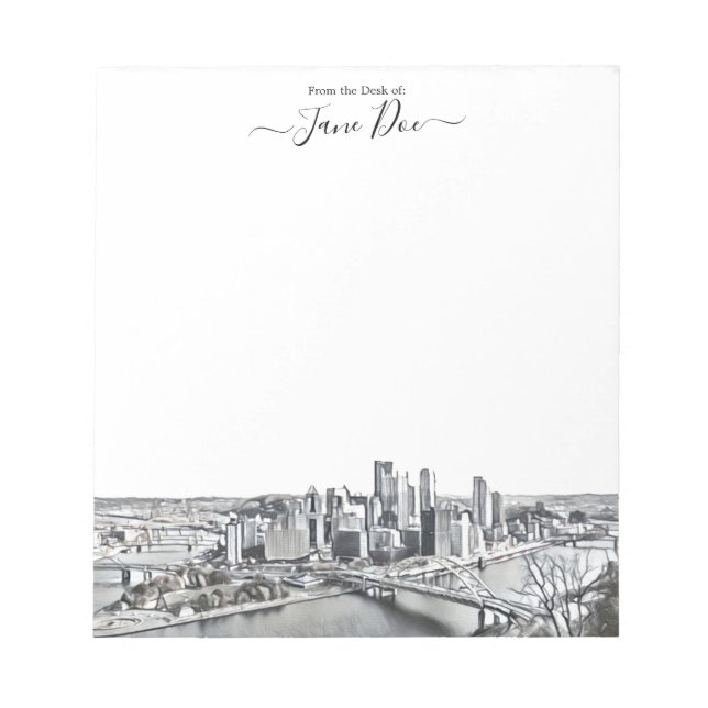 Personlig Pittsburgh Skyline Anteckningsblock (Framsida)
