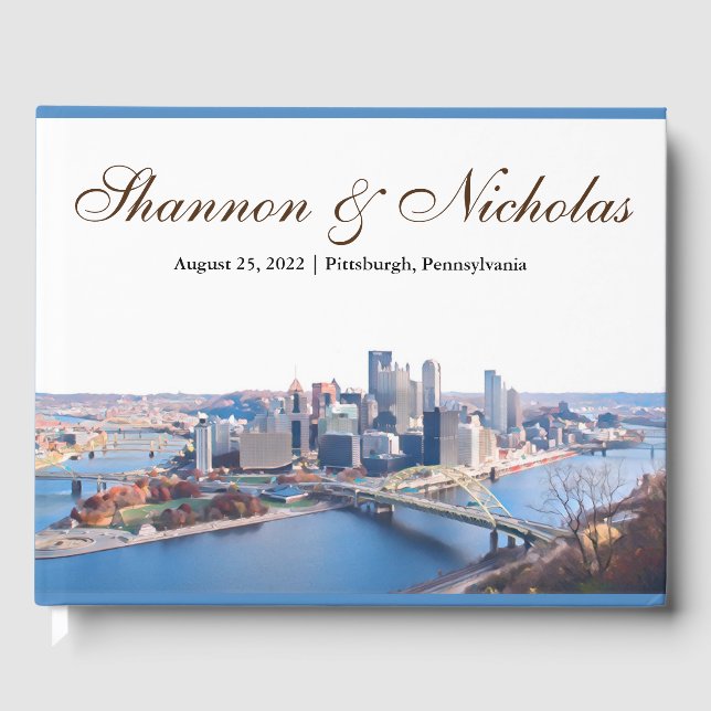 Personlig Pittsburgh Skyline Guest Bok (Framsida)