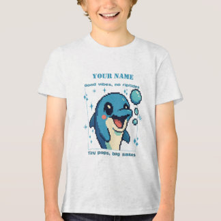 Personlig Pixel Dolphin T-Shirt - Anpassat namn 8
