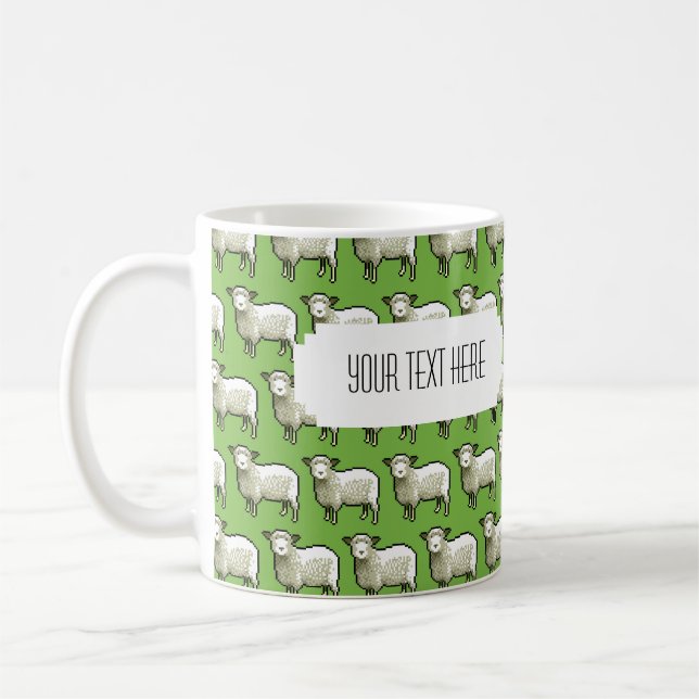 Personlig Pixel Sheep Mugg (Vänster)