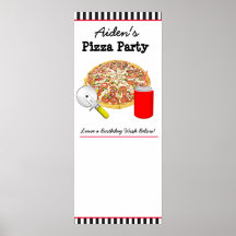 Personlig Pizza Födelsedagsfest Poster, signera!