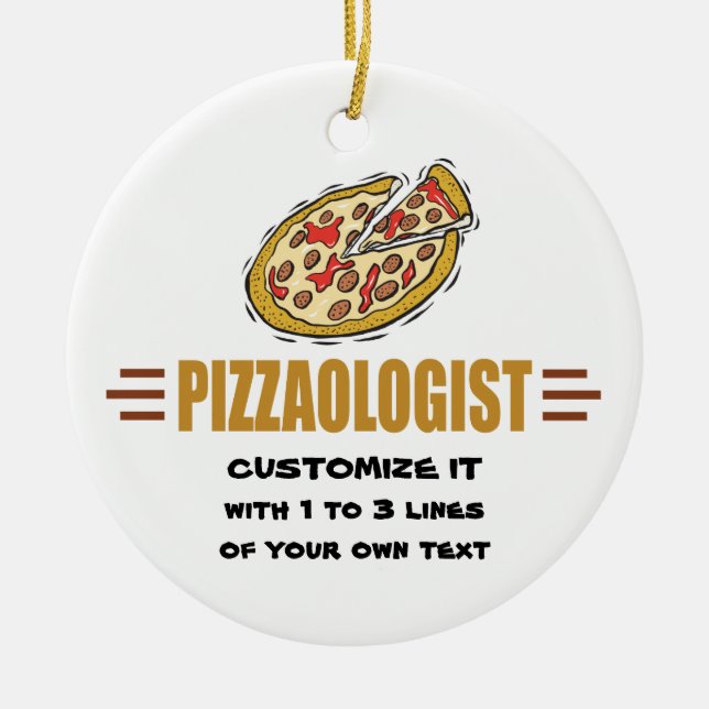 Personlig Pizza Julgransprydnad Keramik (Framsidan)