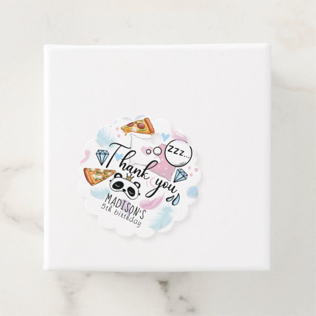 Personlig Pizza & Pajamas Slumber Party Gåvor Etiketter (På plats)