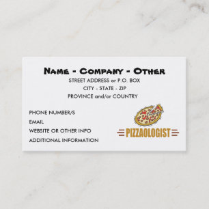 Personlig Pizza Visitkort