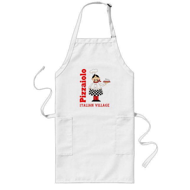 Personlig Pizzaiolo Pizza Chef Long Apron Långt Förkläde (Framsidan)