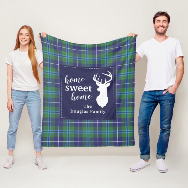 Personlig PKlan Helgdag Douglas Tartan Fleecefilt (På plats)