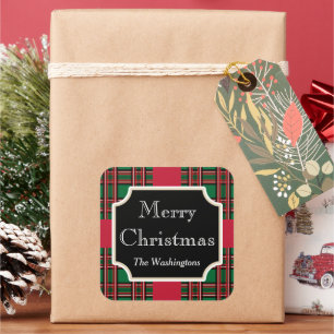 Personlig Plade Julklapp Gift Stickers Fyrkantigt Klistermärke