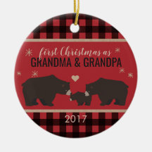 Personlig Plaid Grandparent's Ornament