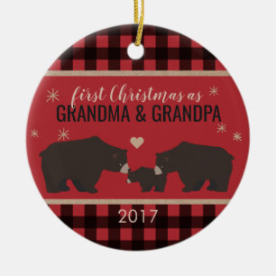 Personlig Plaid Grandparent's Ornament