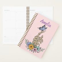 Personlig Planner med skallhand i blommor