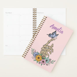 Personlig Planner med skallhand i blommor