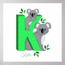 Personlig plantskolor poster - K för Koala