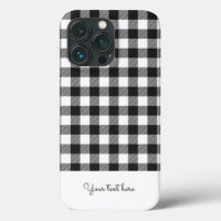 Personlig Play Gingham Black White Monogram