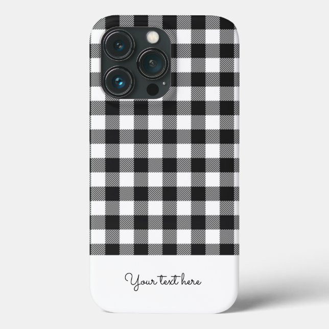 Personlig Play Gingham Black White Monogram (Baksida)