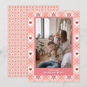 Personlig Play Heart Snowflake Photo Julkort
