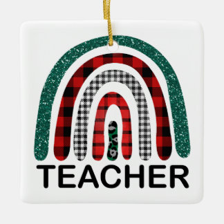 Personlig Play Rainbow Teacher julklapp Julgransprydnad Keramik