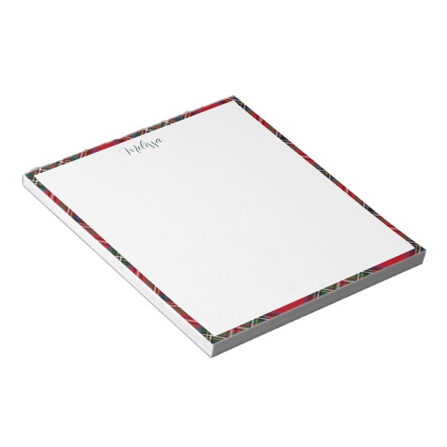 Personlig Play Script Classic Stewart Tartan Anteckningsblock (Vinklad)