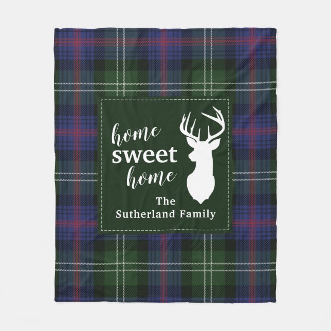 Personlig Play Sweet Home Sutherland Tartan Fleecefilt (Framsidan)