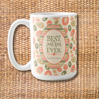 Personlig 'Playful Dots Best Mom Ever' Kaffemugg