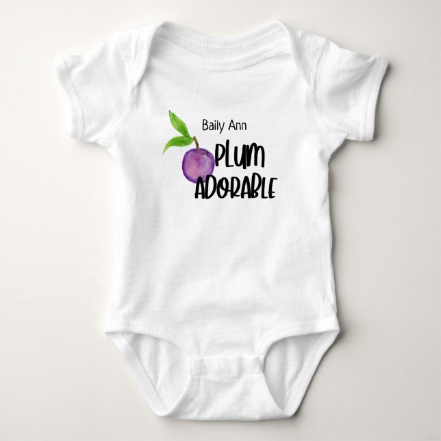 Personlig Plum Adsible Baby Bodykostym T Shirt (Framsida)