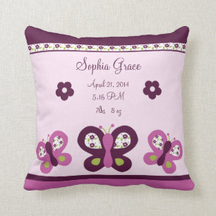 Personlig Plum Butterfly Keepsaké Pillow Kudde